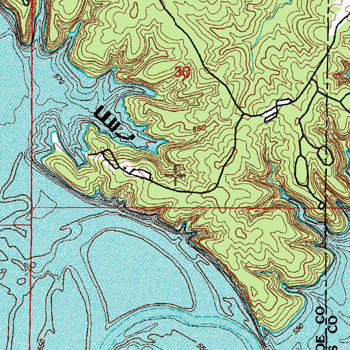 Topographic Map of Black Hawk, MO