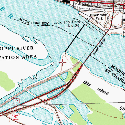 Topographic Map of West Alton Access Area, MO