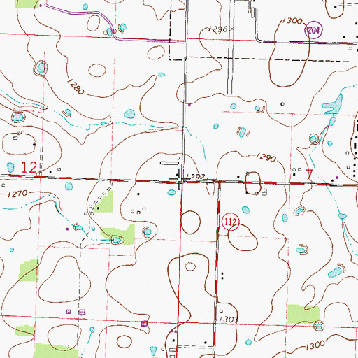 Topographic Map of Osage Prairie, AR