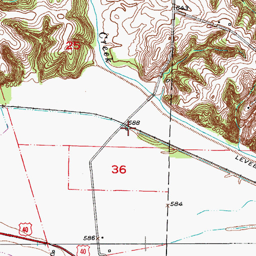 Topographic Map of Rosalee (historical), MO
