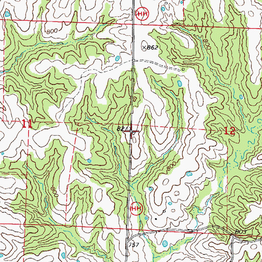 Topographic Map of Rocksprings School (historical), MO