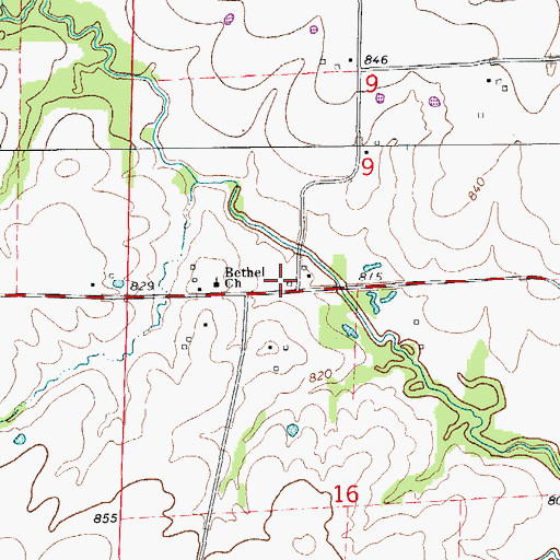Topographic Map of Champ Post Office (historical), MO