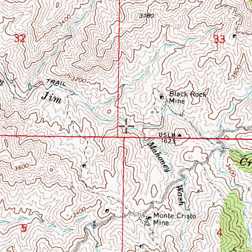 Topographic Map of Mahoney Wash, AZ