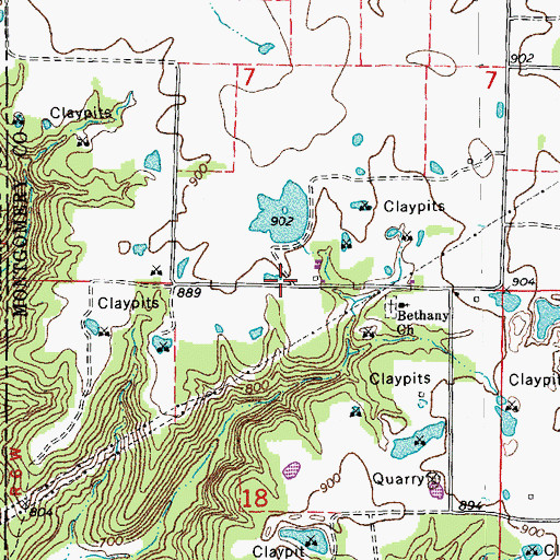 Topographic Map of Egbert Post Office (historical), MO