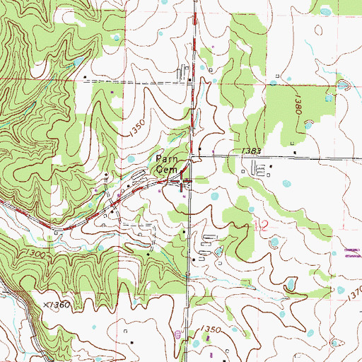 Topographic Map of Parn (historical), AR
