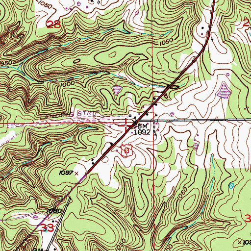 Topographic Map of Yancy Mills Post Office (historical), MO