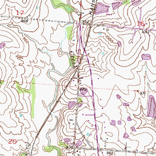 Topographic Map of Powell (historical), MO