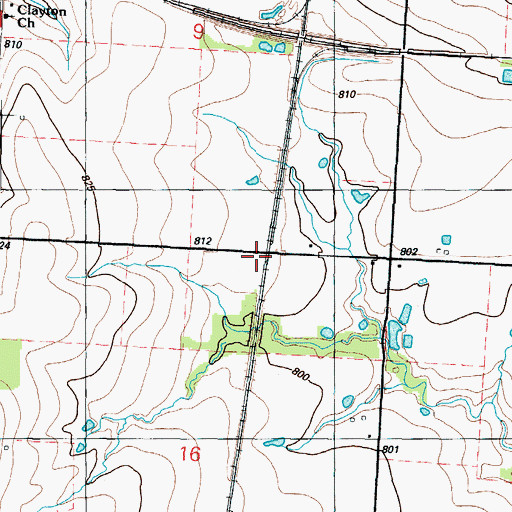 Topographic Map of Katy Post Office (historical), MO