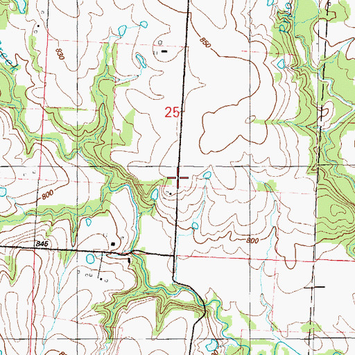 Topographic Map of Rock Post Office, MO