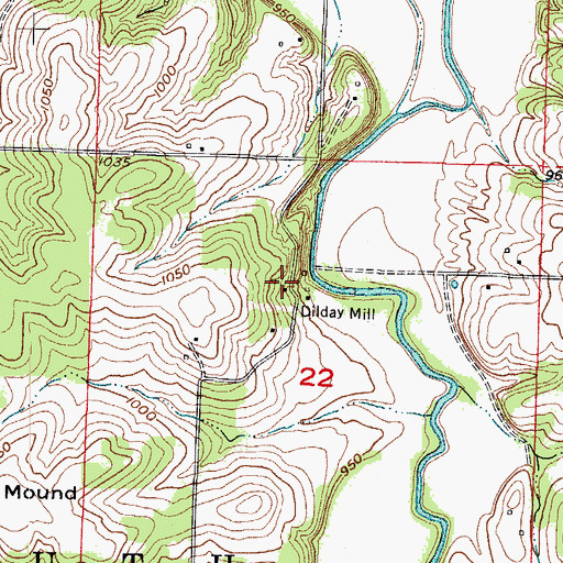 Topographic Map of Turnback Post Office (historical), MO