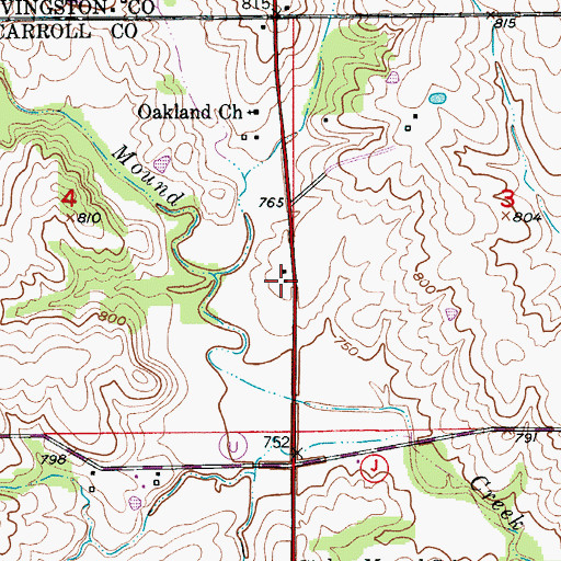 Topographic Map of Asper, MO