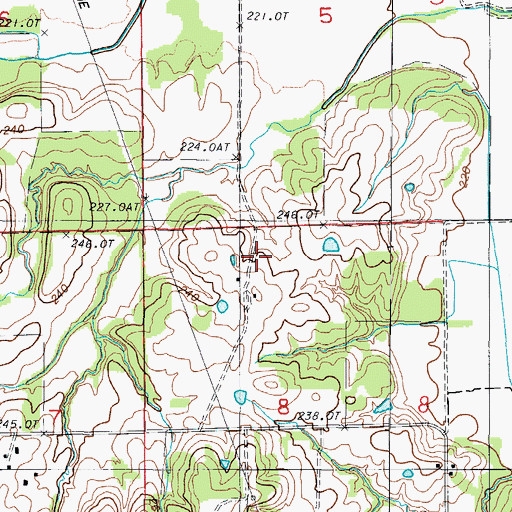 Topographic Map of Cisco Post Office, MO