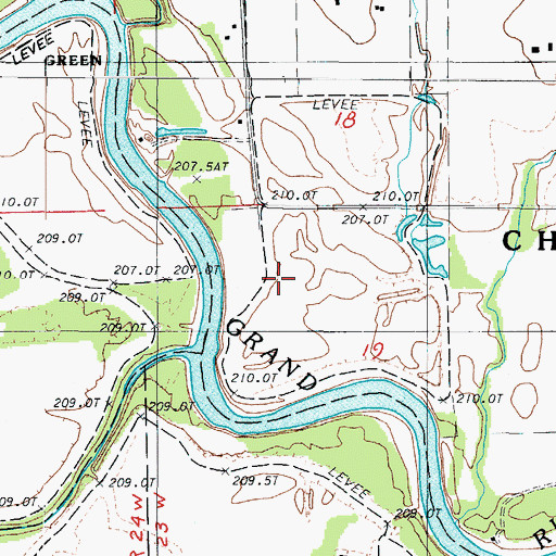 Topographic Map of Cleary, MO
