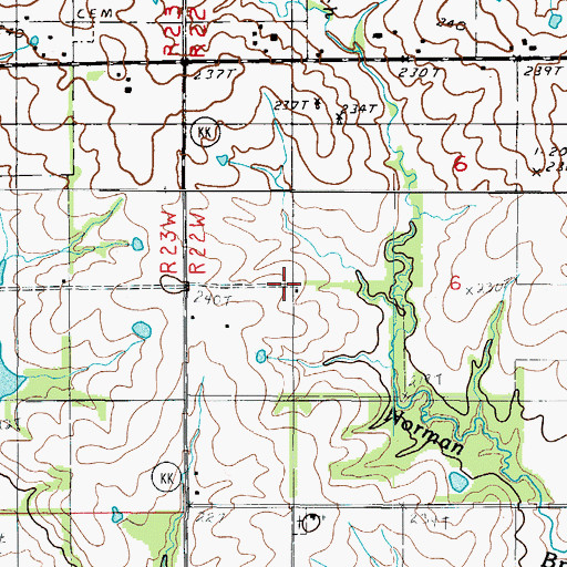 Topographic Map of Leopolis (historical), MO