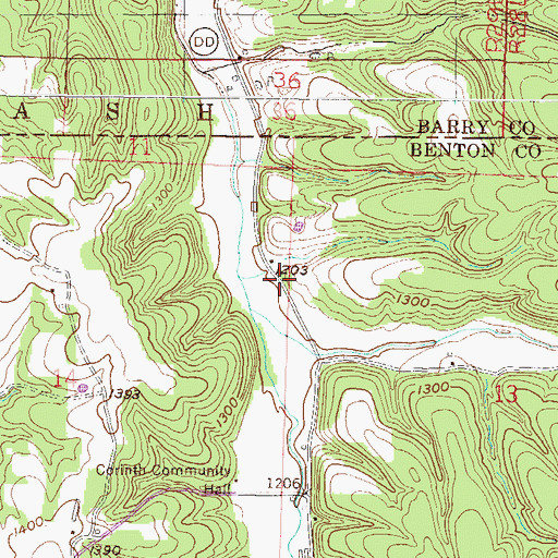 Topographic Map of Pippin (historical), AR