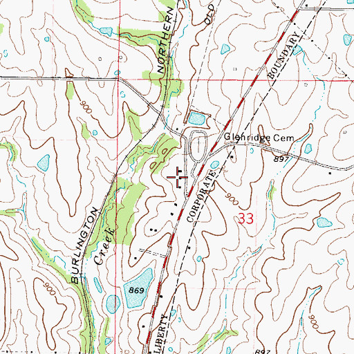 Topographic Map of Bement, MO