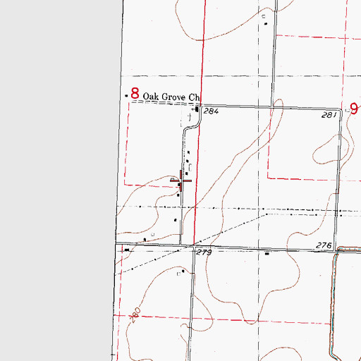 Topographic Map of Wrightsville Post Office (historical), MO