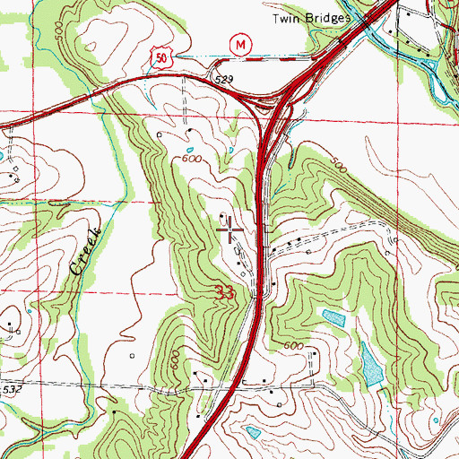 Topographic Map of Dina Post Office (historical), MO