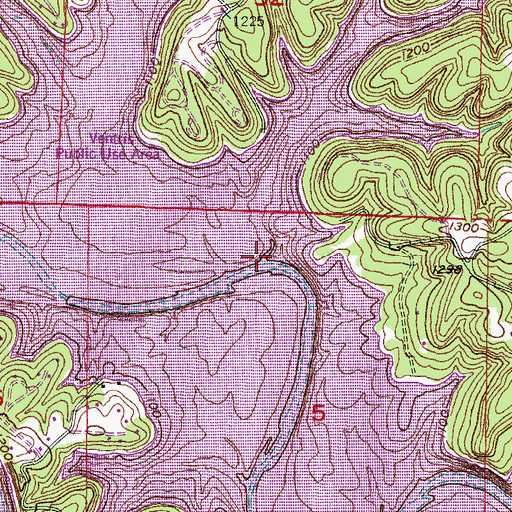 Topographic Map of Pulhane Branch, AR