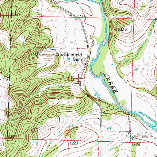 Topographic Map of Roark Post Office (historical), MO
