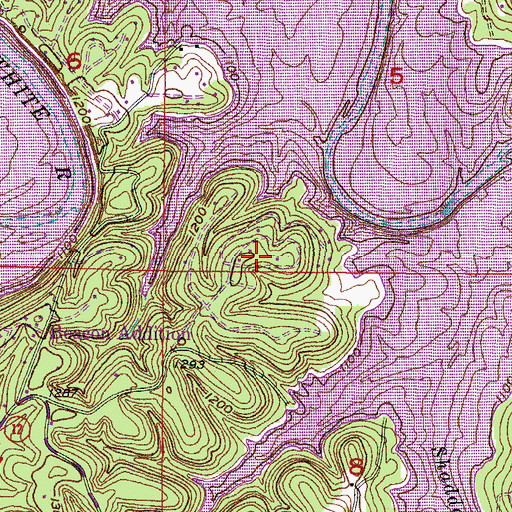 Topographic Map of Rivercliff Estates, AR