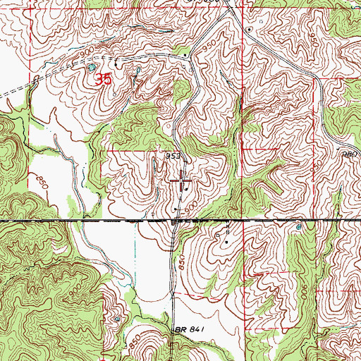 Topographic Map of Zig Post Office, MO