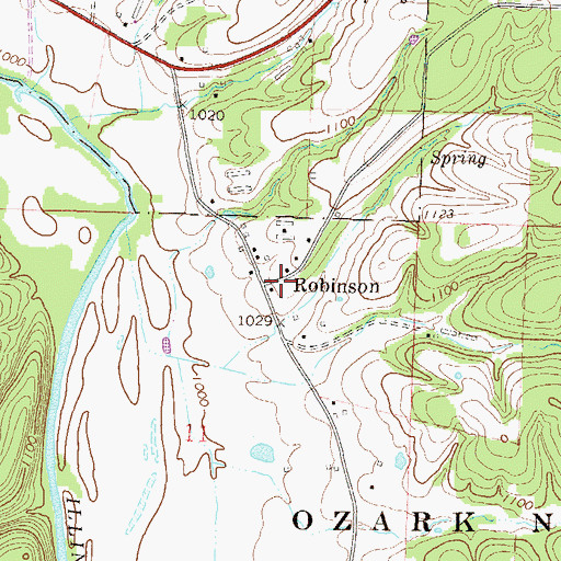 Topographic Map of Robinson School (historical), AR