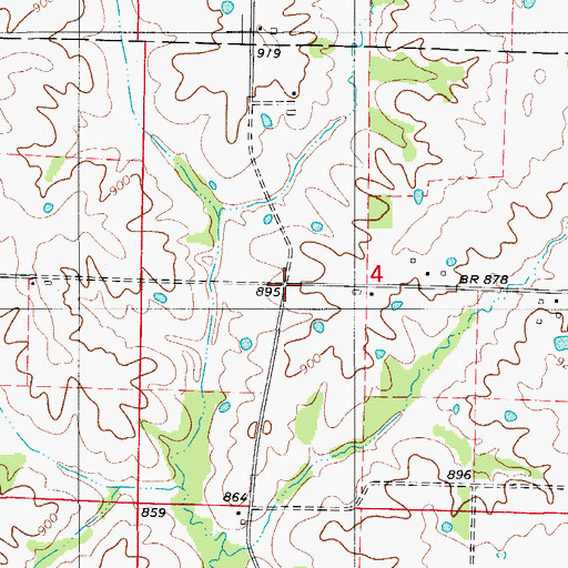Topographic Map of Cottage Post Office, MO