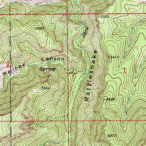Topographic Map of Mailbox Canyon, AZ
