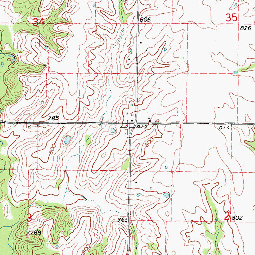 Topographic Map of Longville (historical), MO