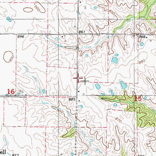 Topographic Map of Lyda Post Office, MO