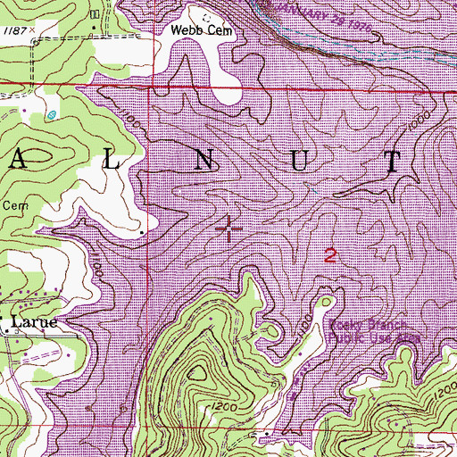 Topographic Map of Rocky Branch School (historical), AR