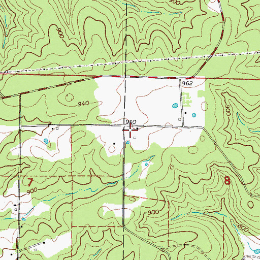 Topographic Map of Sharp Post Office (historical), MO