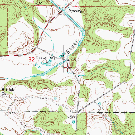 Topographic Map of Florilla Post Office (historical), MO