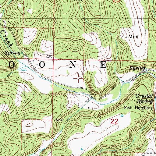 Topographic Map of Larissa Post Office (historical), MO