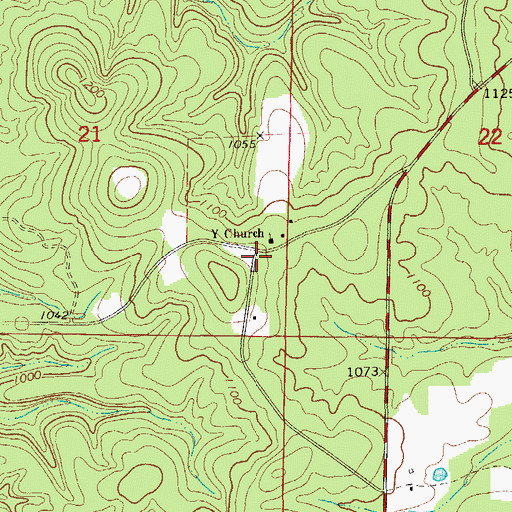 Topographic Map of Mainard Post Office (historical), MO