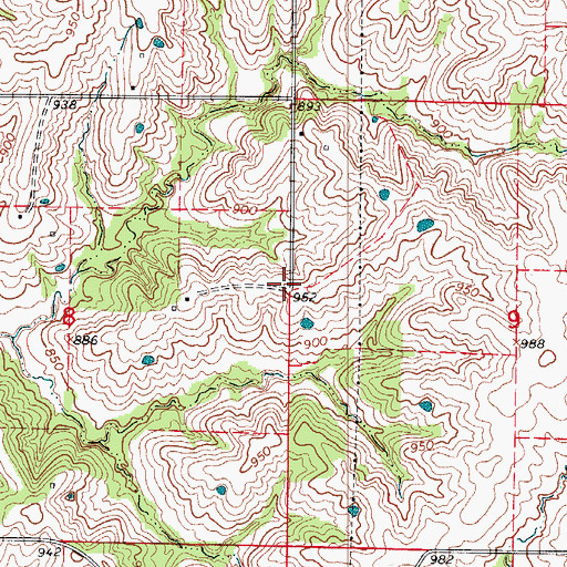 Topographic Map of Opel Post Office (historical), MO