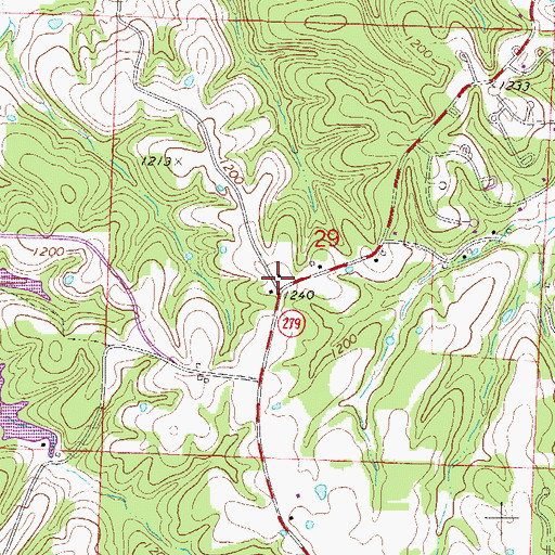 Topographic Map of Rocky Comfort Church (historical), AR