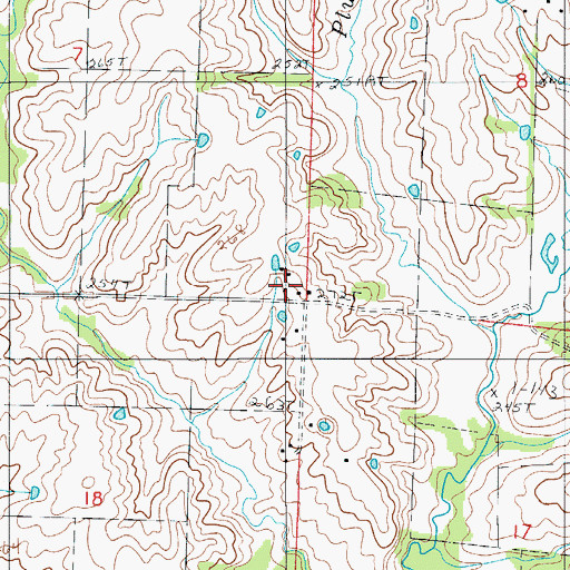 Topographic Map of Leverton Post Office, MO