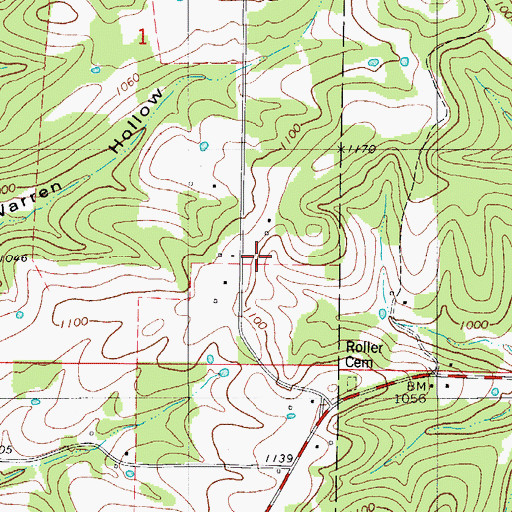 Topographic Map of Wayside Post Office (historical), MO