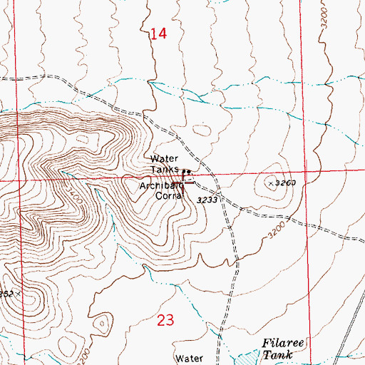 Topographic Map of Archibald Corral, AZ
