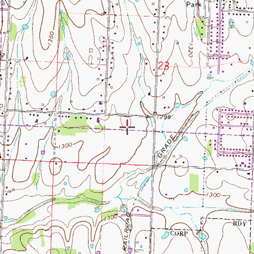 Topographic Map of Rogers High School, AR