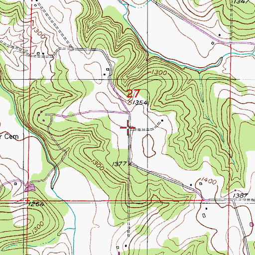 Topographic Map of Hawley Post Office, MO
