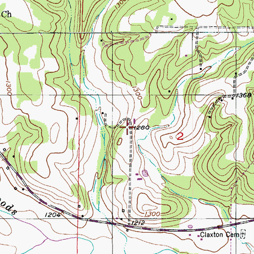 Topographic Map of Rembert Post Office, MO