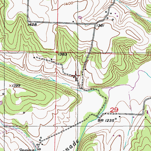 Topographic Map of Umpire Post Office, MO