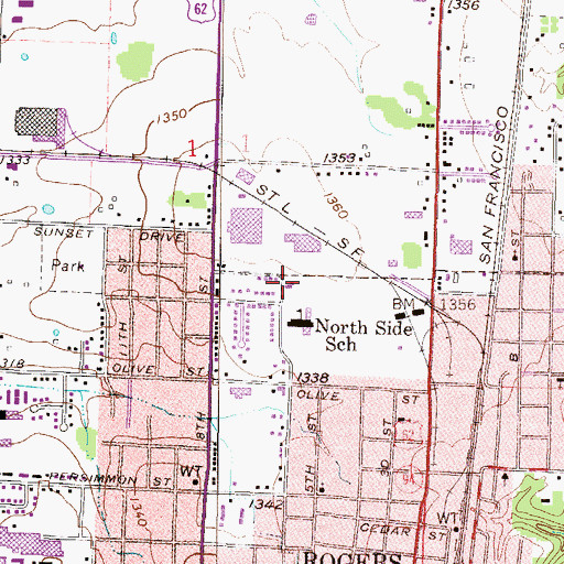 Topographic Map of Rogers Wesleyan Church, AR