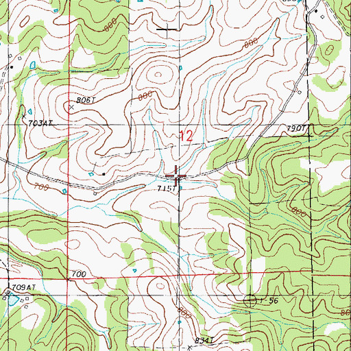 Topographic Map of Hy Post Office, MO