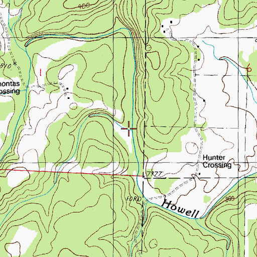 Topographic Map of Garretts Branch, MO