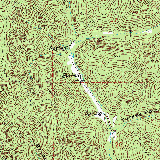 Topographic Map of Brushy Post Office (historical), MO