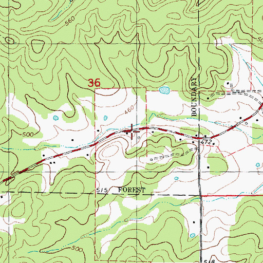 Topographic Map of Doyle Post Office, MO